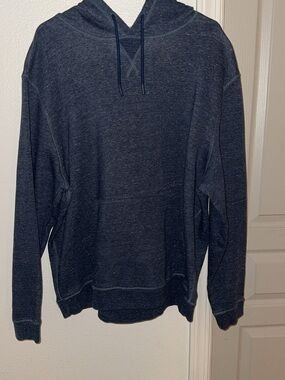 Lightweight Heathered Navy Hooded Shirt Jacket